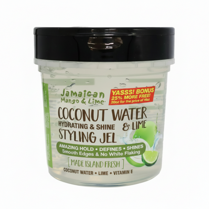 jamaican mango and lime coconut water lime styling gel hydrating strong hold for braids edges and natural hair