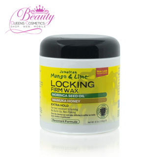 Jamaican Mango & Lime Moringa Seed Oil Manuka Honey Locking Firm Hair Styling Wax  6oz-  Extra Strong Hold for Locs
