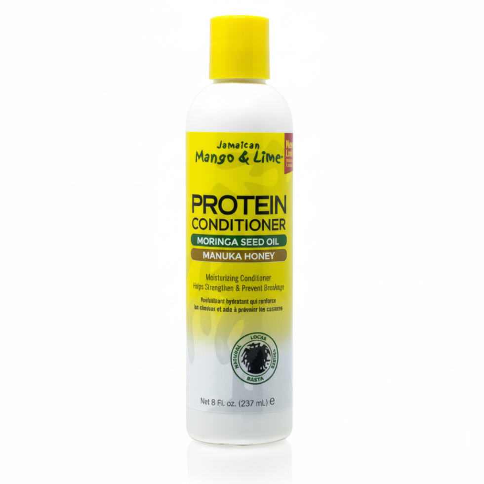 jamaican mango and lime protein conditioner strengthens moisturizes and protects hair from damage and breakage