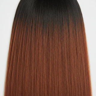 janet collection essentials molly oet1b30 hd lace front wig black with copper highlights natural style synthetic wig product