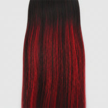 janet collection hh weft weave 28 pieces 1b red soft natural hair extensions black with red highlights volume length styling