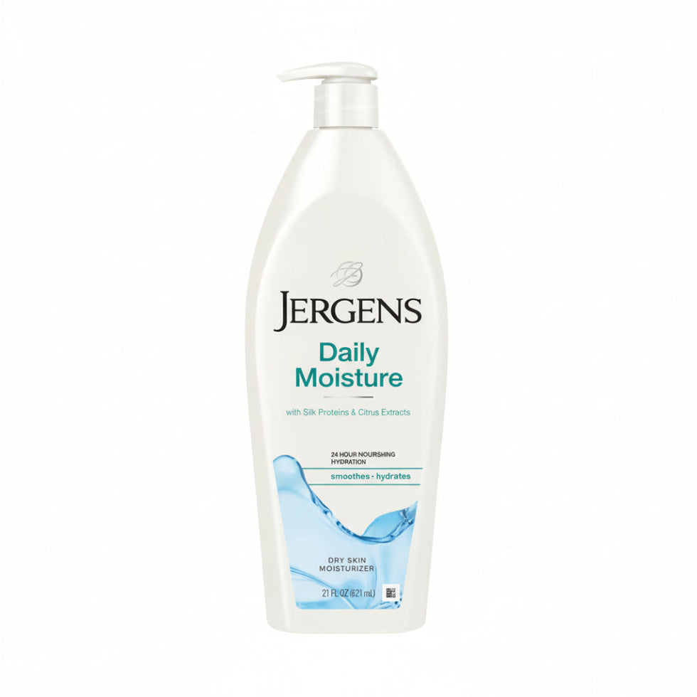 Jergens daily moisturizer 621ml for long lasting hydration soft smooth glowing skin