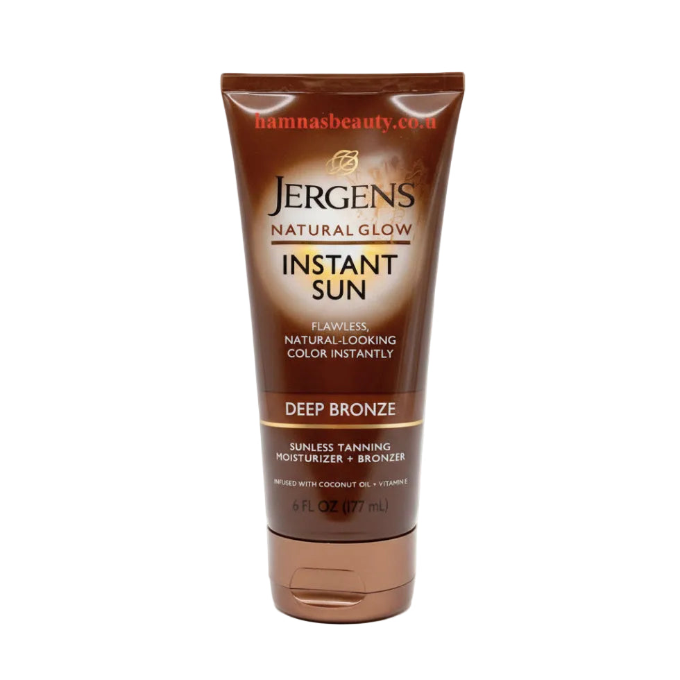 Jergens natural glow deep bronze 177ml sunless tanner moisturizer smooth radiant skin glow