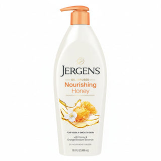 Jergens oil infused honey 496ml for deep hydration soft radiant smooth glowing skin