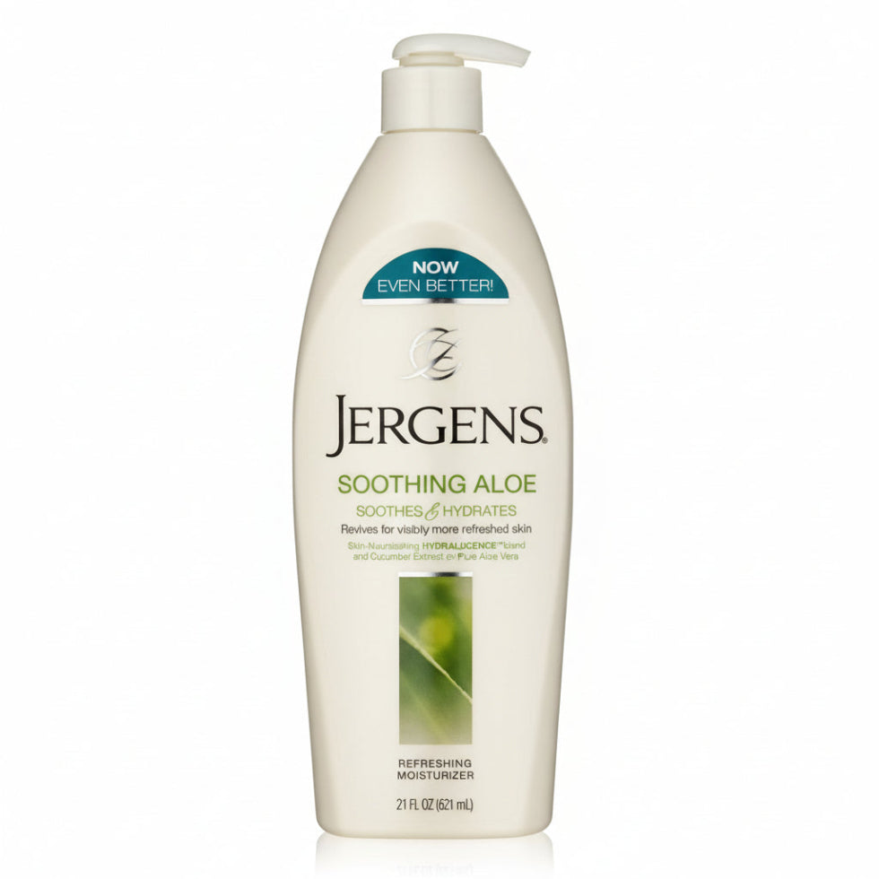 Jergens soothing aloe lotion 621ml hydrating lotion soothe dry sun exposed skin soft smooth