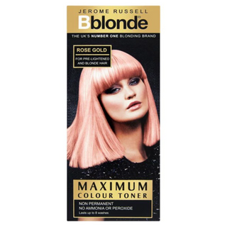 jerome russell rose gold blonde toner 75ml anti brass cool blonde hair care rose gold toner product