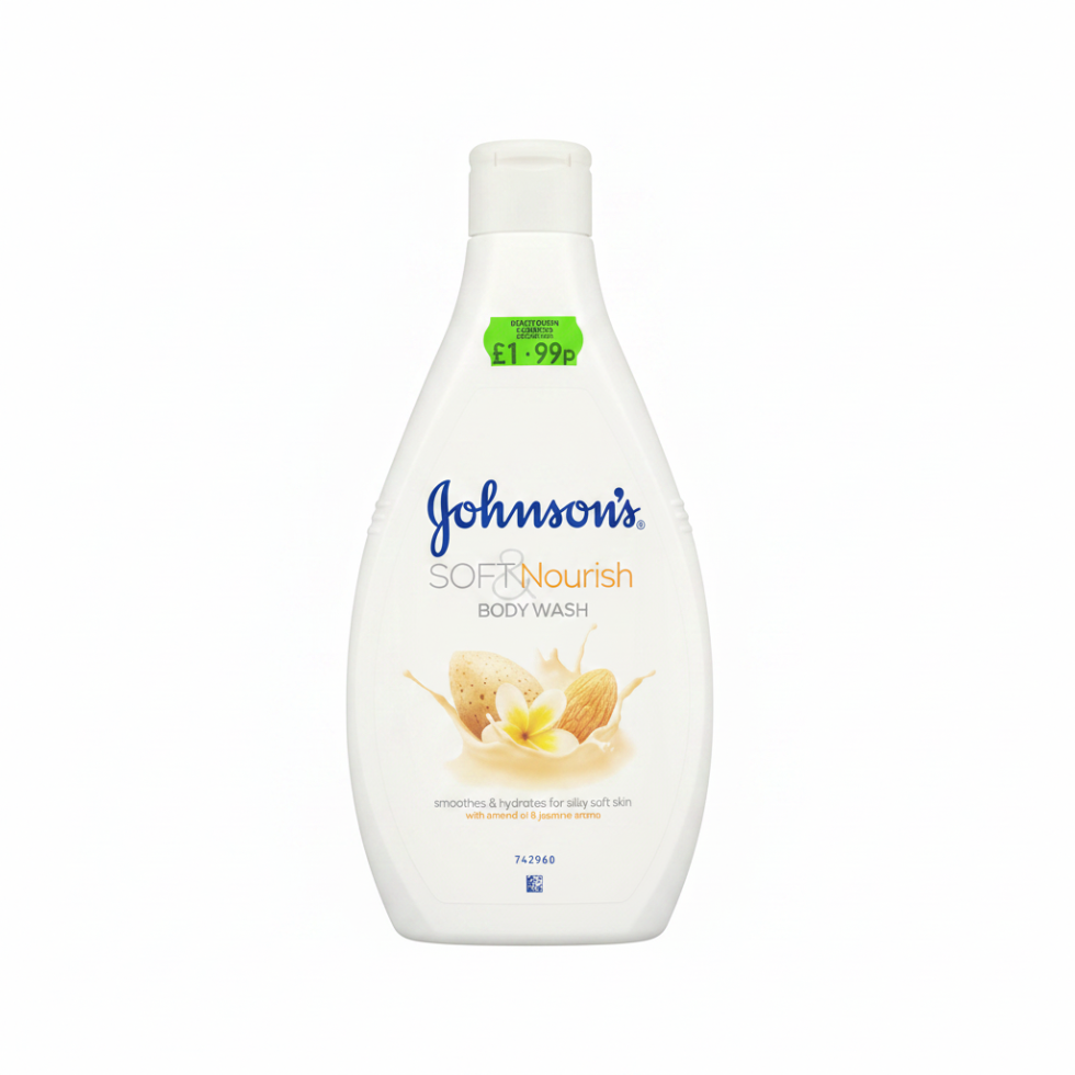 johnsons soft nourish body wash 400ml for gentle cleansing hydrated soft smooth refreshed skin daily use