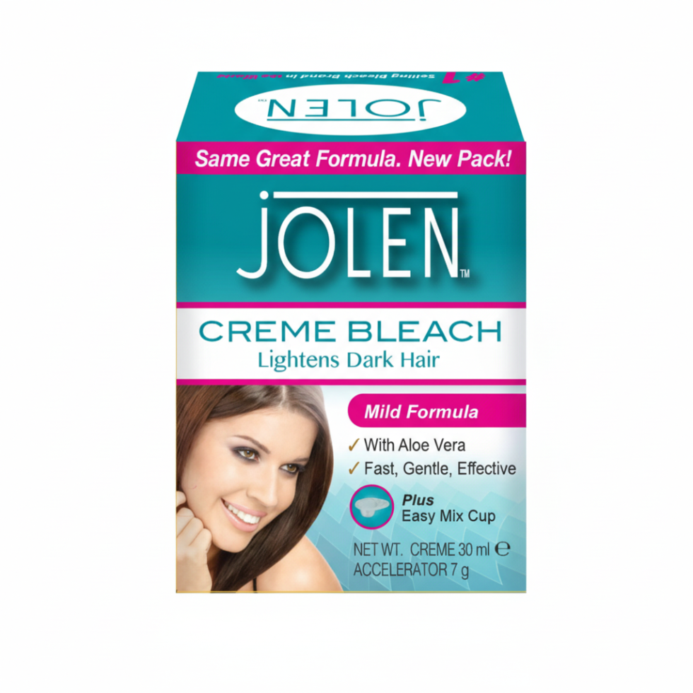 Jolen Creme Bleach Mild Formula 30ml lightens dark facial and body hair
