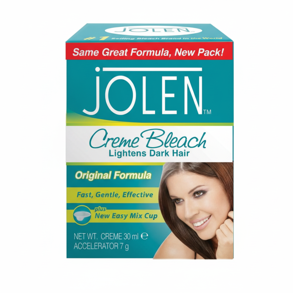 Jolen Creme Bleach Original Formula 30ml lightens dark facial and body hair
