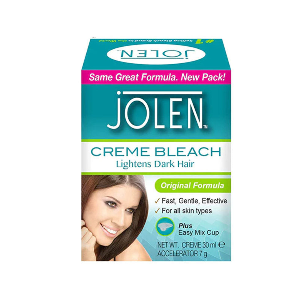 jolen creme bleach original formula 30ml lightens dark facial and body hair natural skin tone smooth finish
