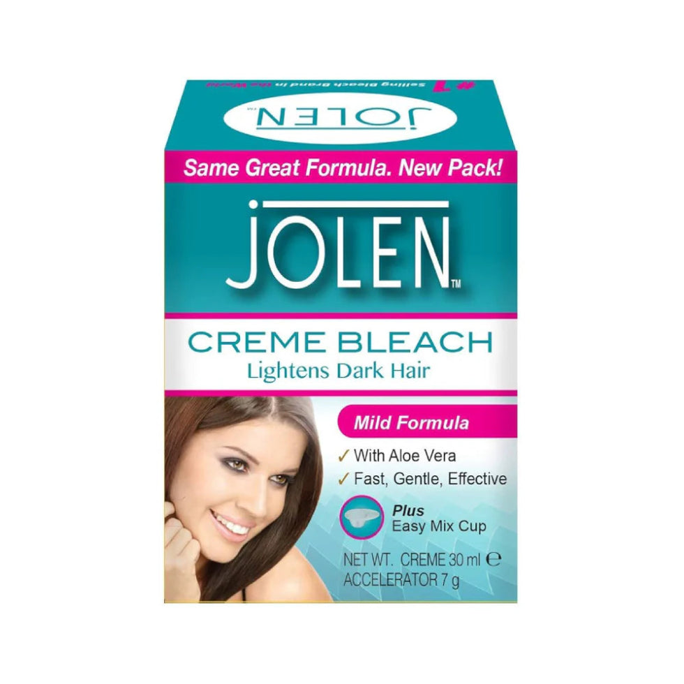 jolen creme bleach mild formula 30ml lightens dark facial and body hair natural skin tone smooth finish
