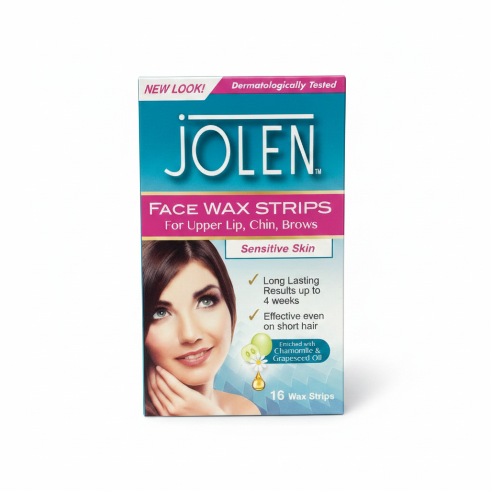 jolen facial wax strips 16 pcs ready to use face wax strips for smooth hair removal long lasting silky skin

