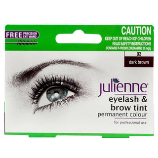 julienne eyelash and brow tint 03 dark brown long lasting eyebrow and lash tint kit natural brown salon finish