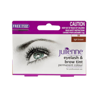 julienne eyelash and brow tint 04 light brown long lasting soft natural eyebrow and lash tint kit salon finish