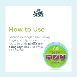 Just For Me Curl Peace braiding and twisting grip glaze 156g strong hold for neat braids twists and frizz control