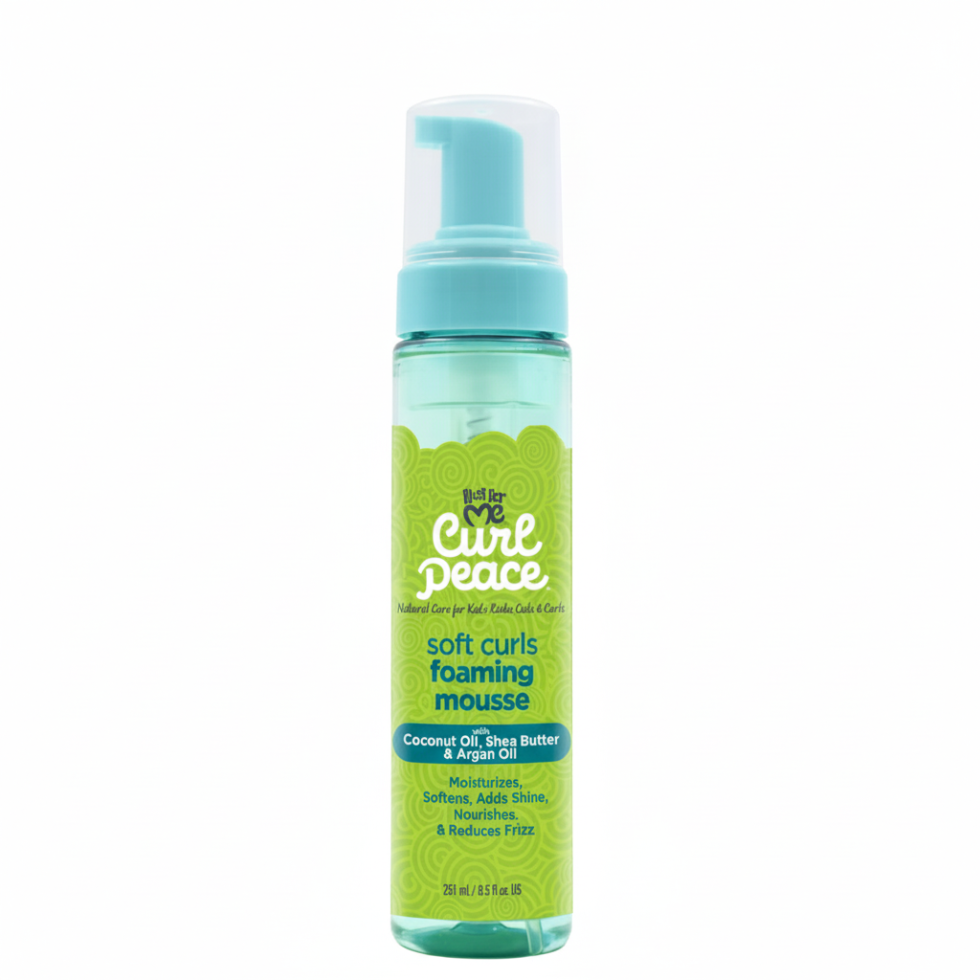 Just For Me Curl Peace soft curls foaming mousse 251ml for kids curl definition soft hold and frizz control