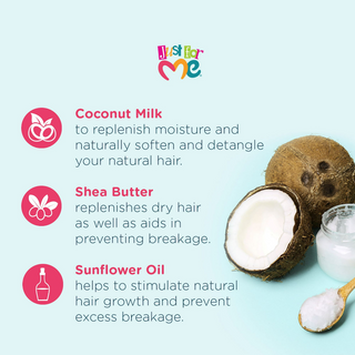 Just For Me natural hair milk leave in detangler 295ml for moisture detangling and heat protection for curls