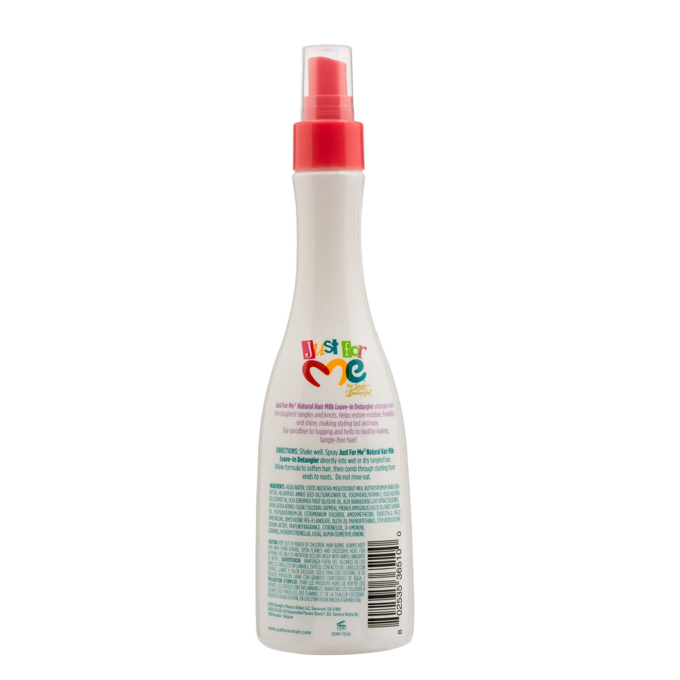 Just For Me natural hair milk leave in detangler 295ml for moisture detangling and heat protection for curls