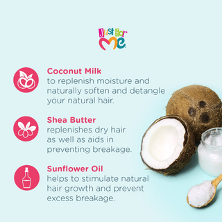 Just For Me natural hair milk oil moisturizing lotion 295ml for hydration softness frizz control and manageable curls