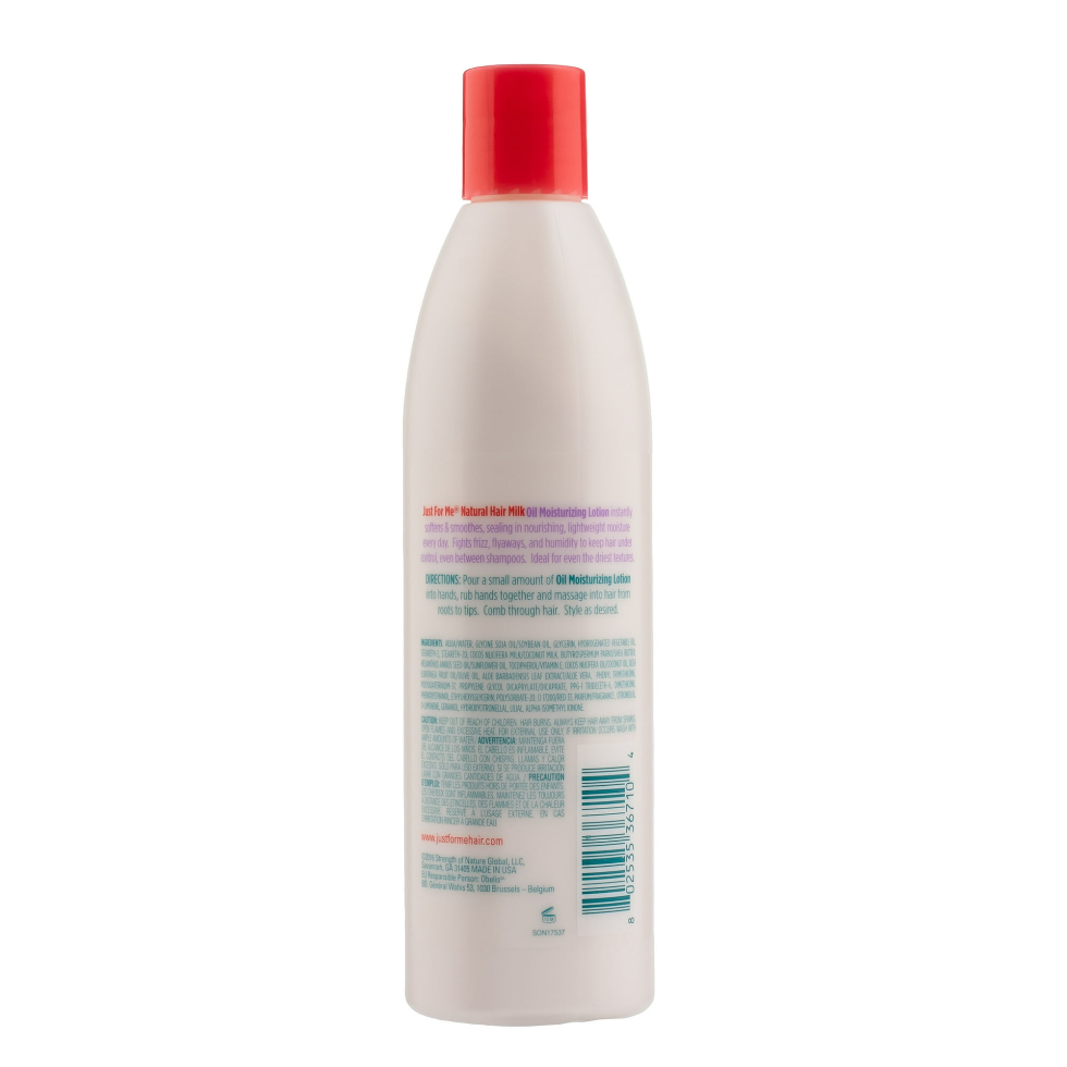 Just For Me natural hair milk oil moisturizing lotion 295ml for hydration softness frizz control and manageable curls
