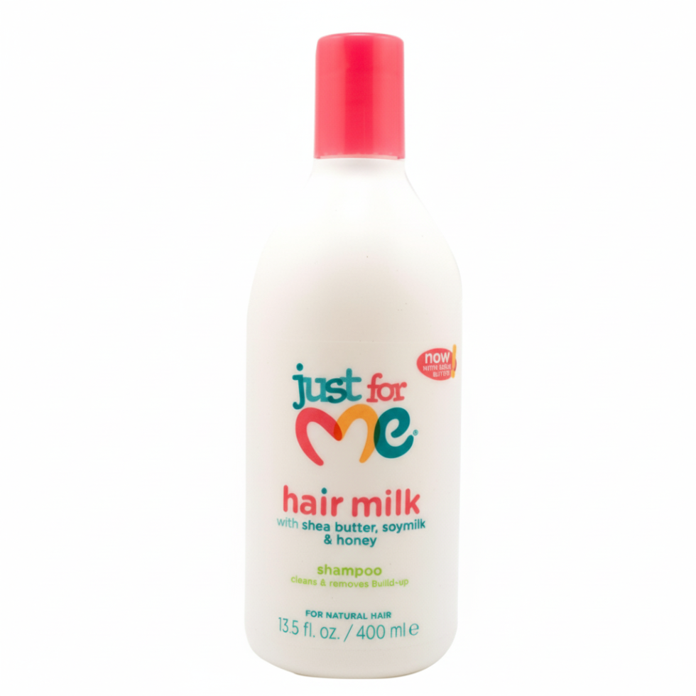 Just For Me hair milk shampoo 400ml shea butter honey moisture cleanse for soft hydrated and manageable curls