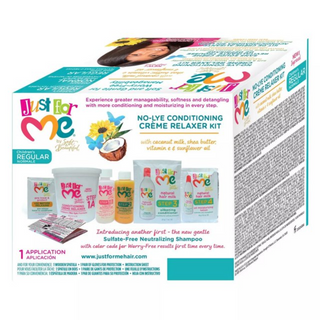 Just For Me no lye conditioning creme relaxer kit regular strength for kids smooth soft manageable hair