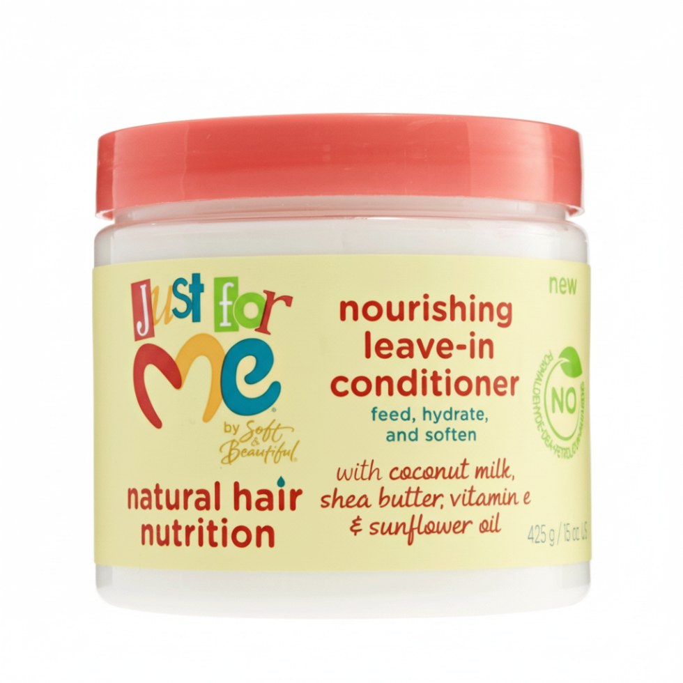 Just For Me nourishing leave in conditioner 425g for hydration detangling and soft manageable curly hair