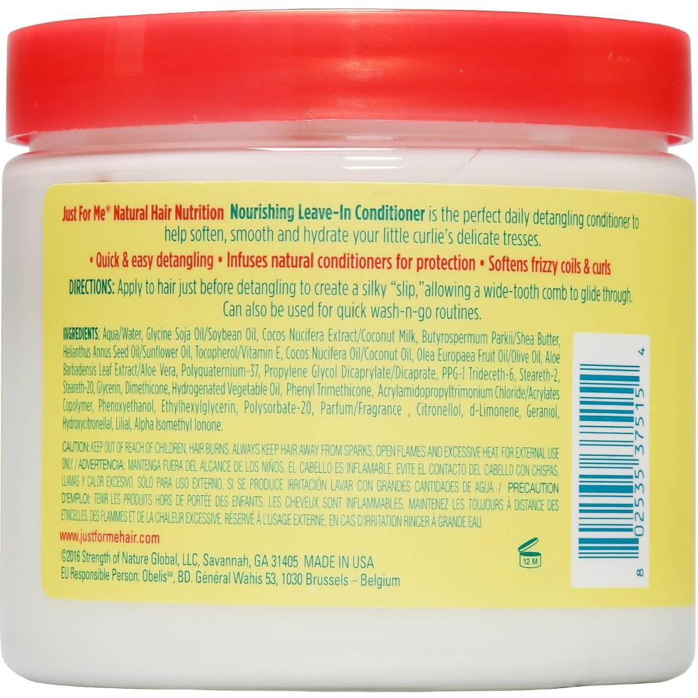 Just For Me nourishing leave in conditioner 425g for hydration detangling and soft manageable curly hair