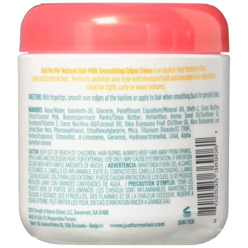 Just For Me smoothing edges creme 170g for kids curly hair edge control frizz control and sleek styles