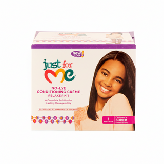 Just For Me super no lye conditioning creme relaxer kit kids hair relaxer for smoother manageable and soft hair care