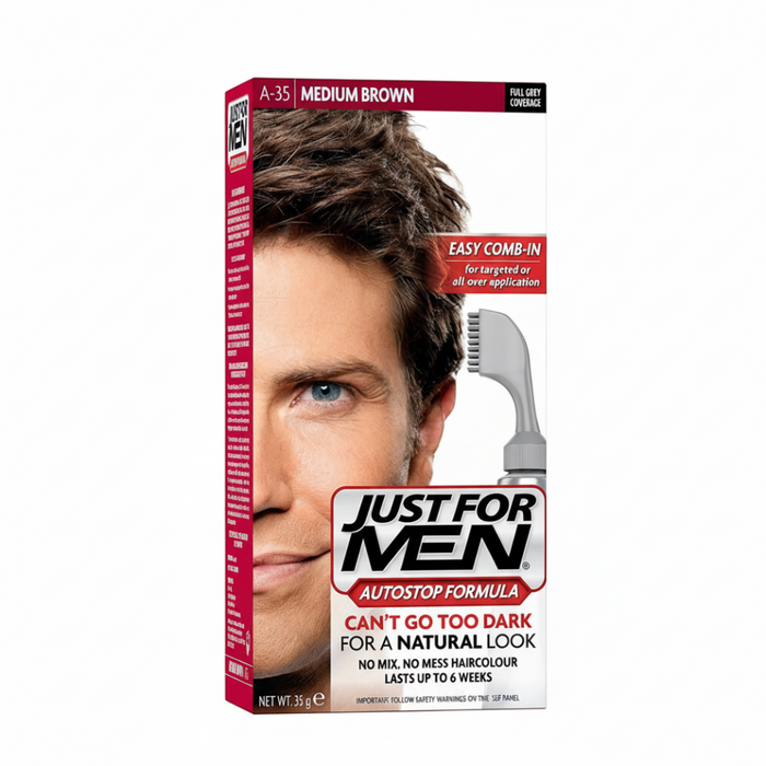 Just For Men AutoStop Hair Color A-35 Medium Brown | Automatic Gray Coverage