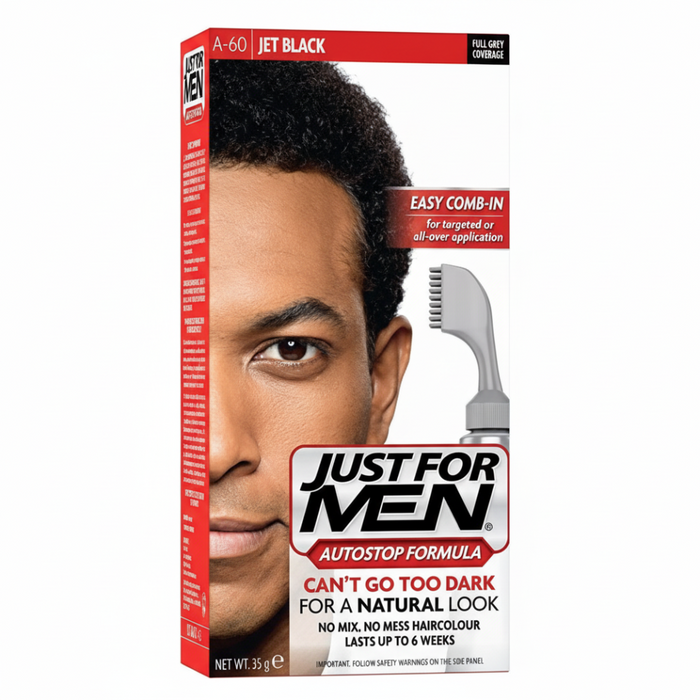 Just For Men AutoStop Hair Color A-60 Jet Black | Automatic Gray Coverage