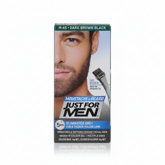 Just For Men Beard Color M-45 Dark Brown Black | 5-Min Gray Coverage Dye