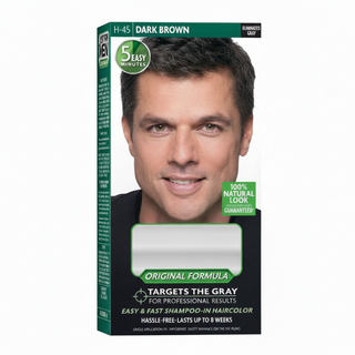just for men hair color h45 dark brown 5 minute gray coverage natural look for men