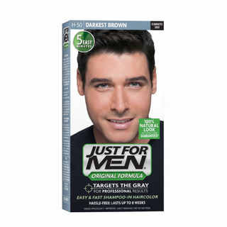 just for men hair color h50 darkest brown 5 minute gray coverage natural look for men
