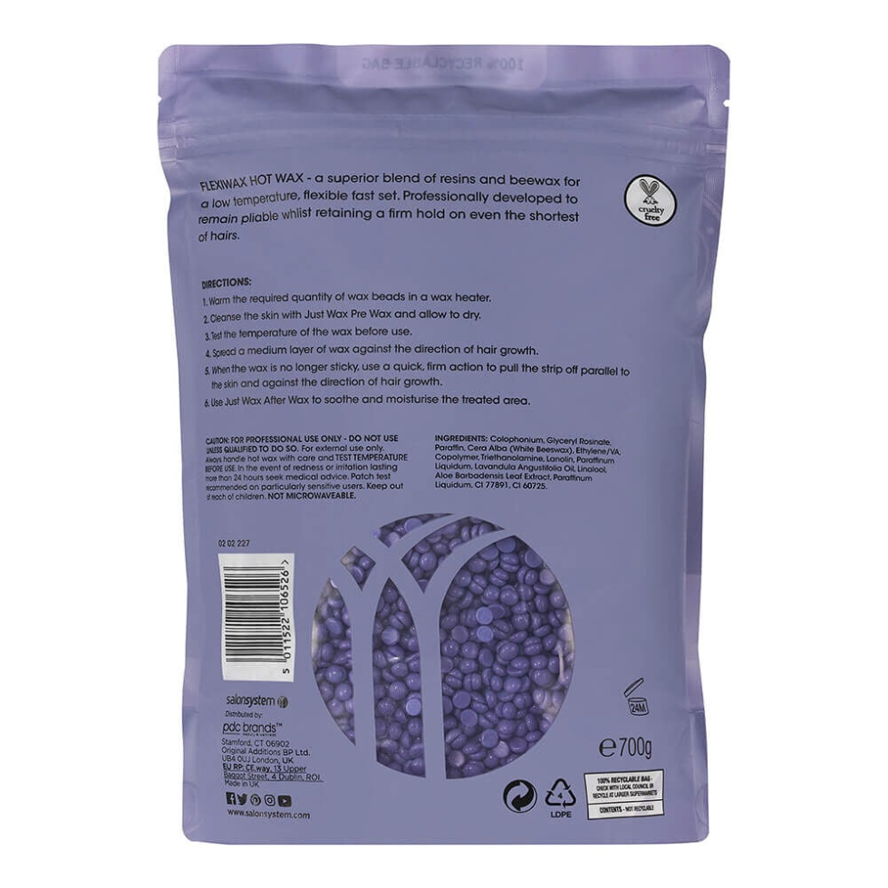 Just wax flexiwax sensitive lavender aloe hot wax beads 700g for stripless smooth gentle hair removal