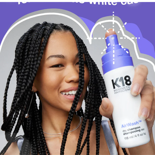 K18 AirWash dry shampoo 118ml oil absorbing scalp refresh spray no residue formula