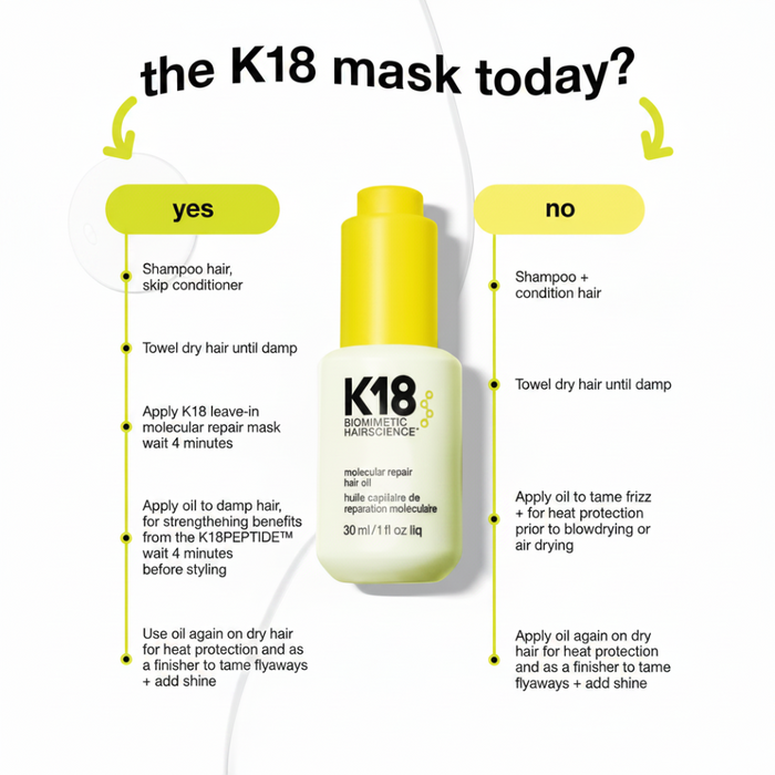 K18 Molecular Repair Hair Oil 30ml | Frizz Control & Heat Protection Oil