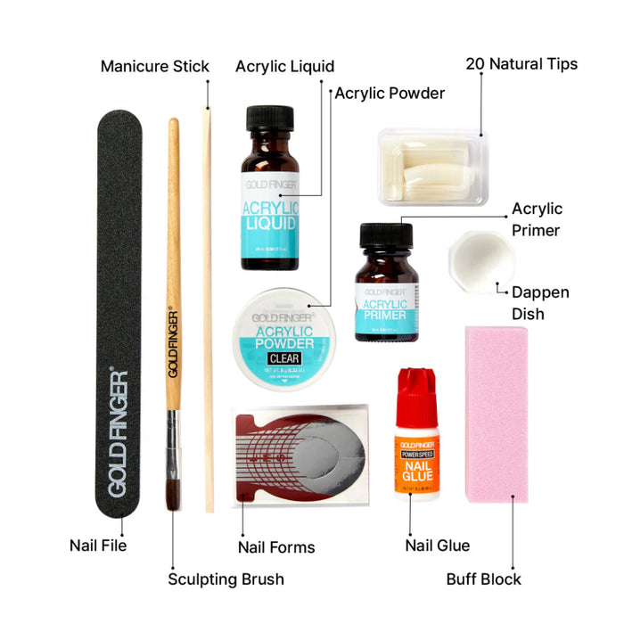 KISS Complete Acrylic Sculpture Kit for at-home nail extension and sculpting.