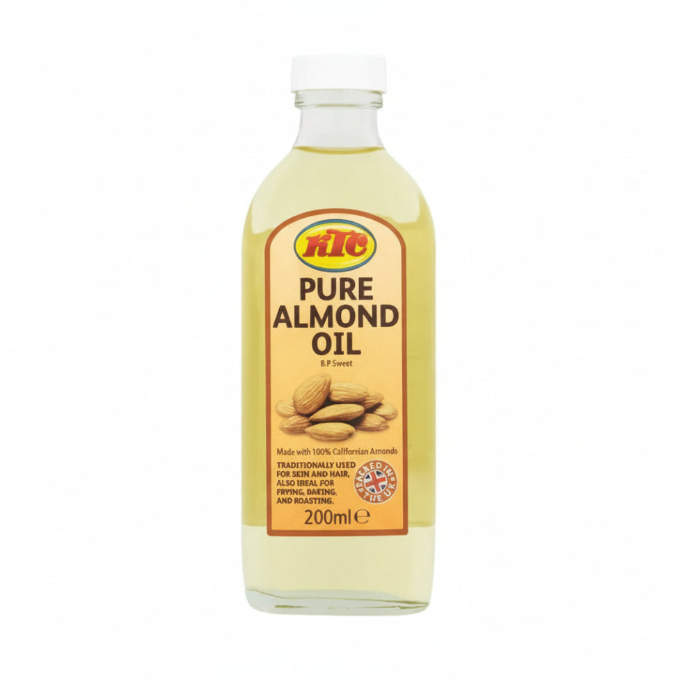 KTC pure almond oil 200ml natural hair and skin nourishing oil for soft smooth and healthy glowing skin and hair