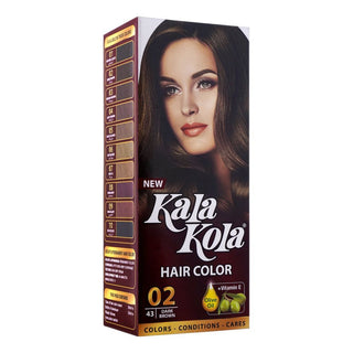 Kala Kola hair color 43 dark brown for full grey coverage and natural shiny hair