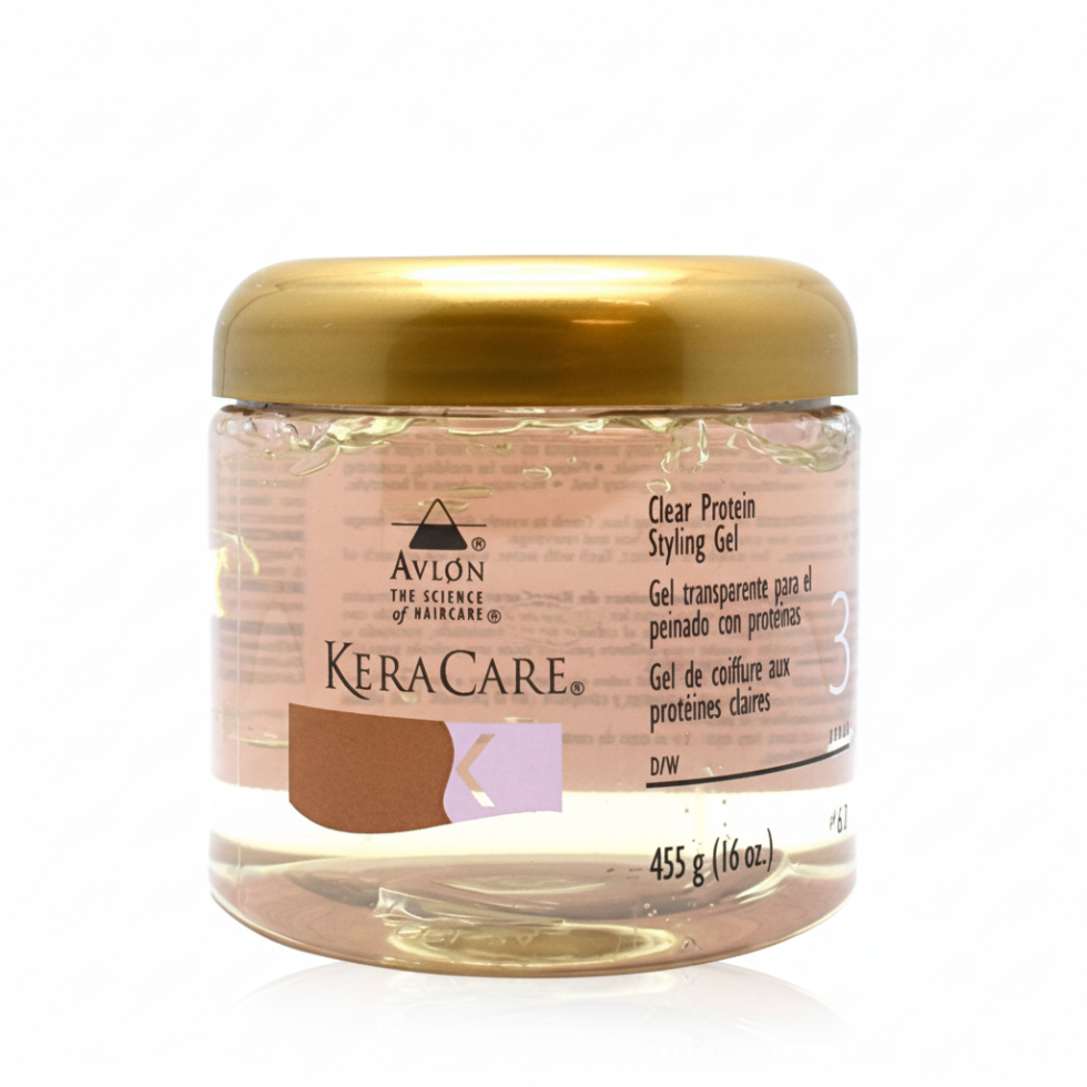keracare clear protein styling gel provides strong non flaky hold shine and curl definition for all hair types