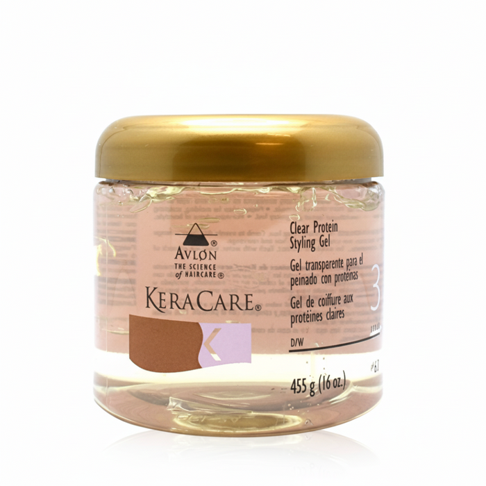 KeraCare Clear Protein Styling Gel 455g | Non-Flaky Hold for All Hair Types