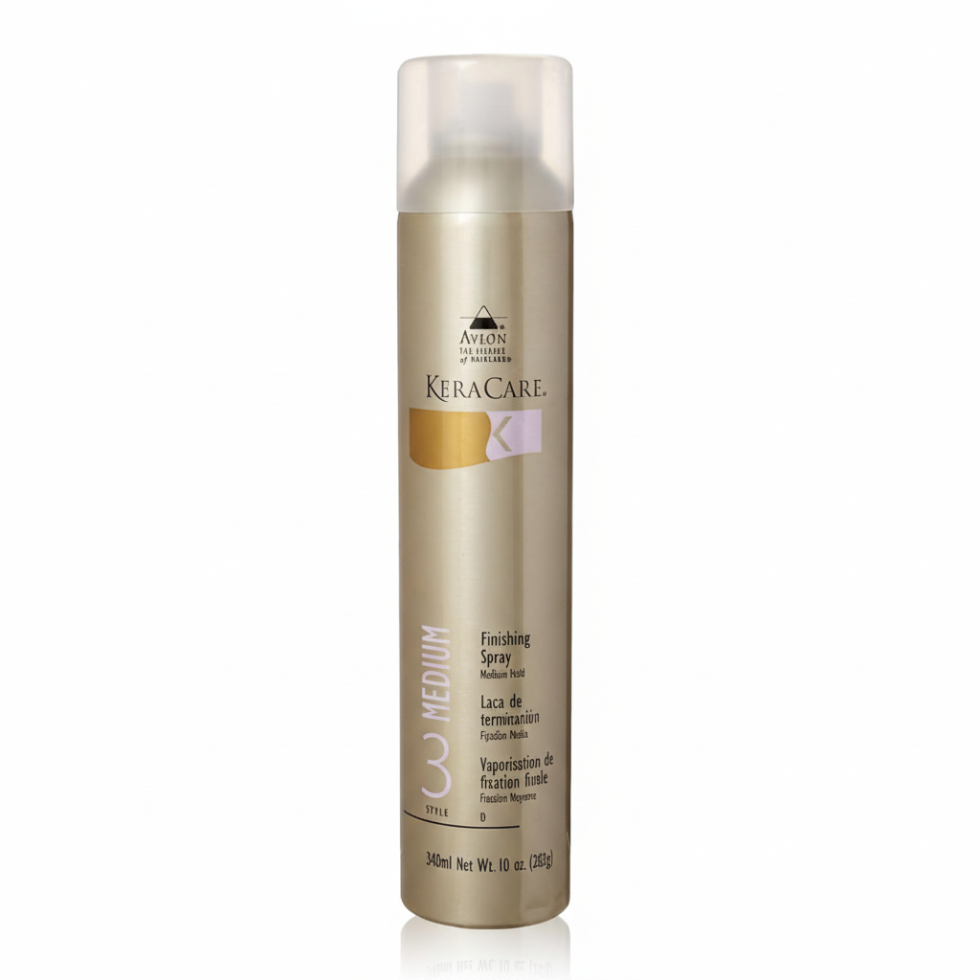 keracare finishing spray medium hold adds shine controls frizz for smooth long lasting hair