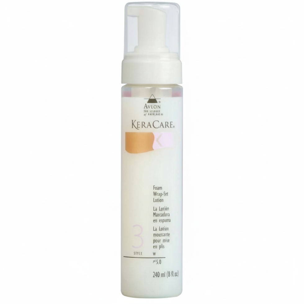 keracare foam wrap set lotion soft hold curls heat protection frizz free shiny hair styling