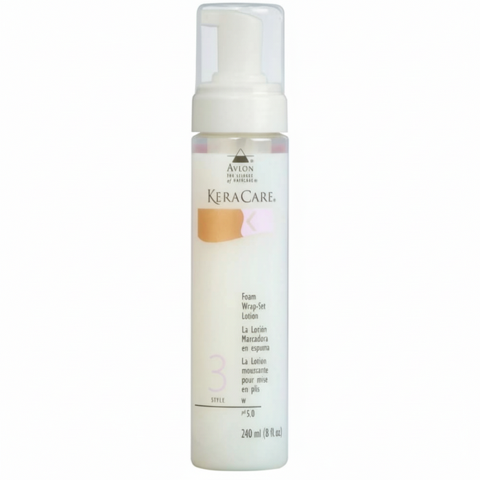 KeraCare Foam Wrap-Set Lotion 240ml | Long-Lasting, Soft-Hold Curls & Heat Protection