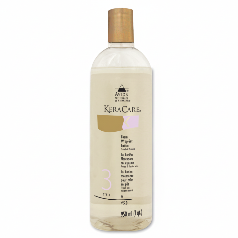 keracare foam wrap set lotion for long lasting hold shine and heat protection styling