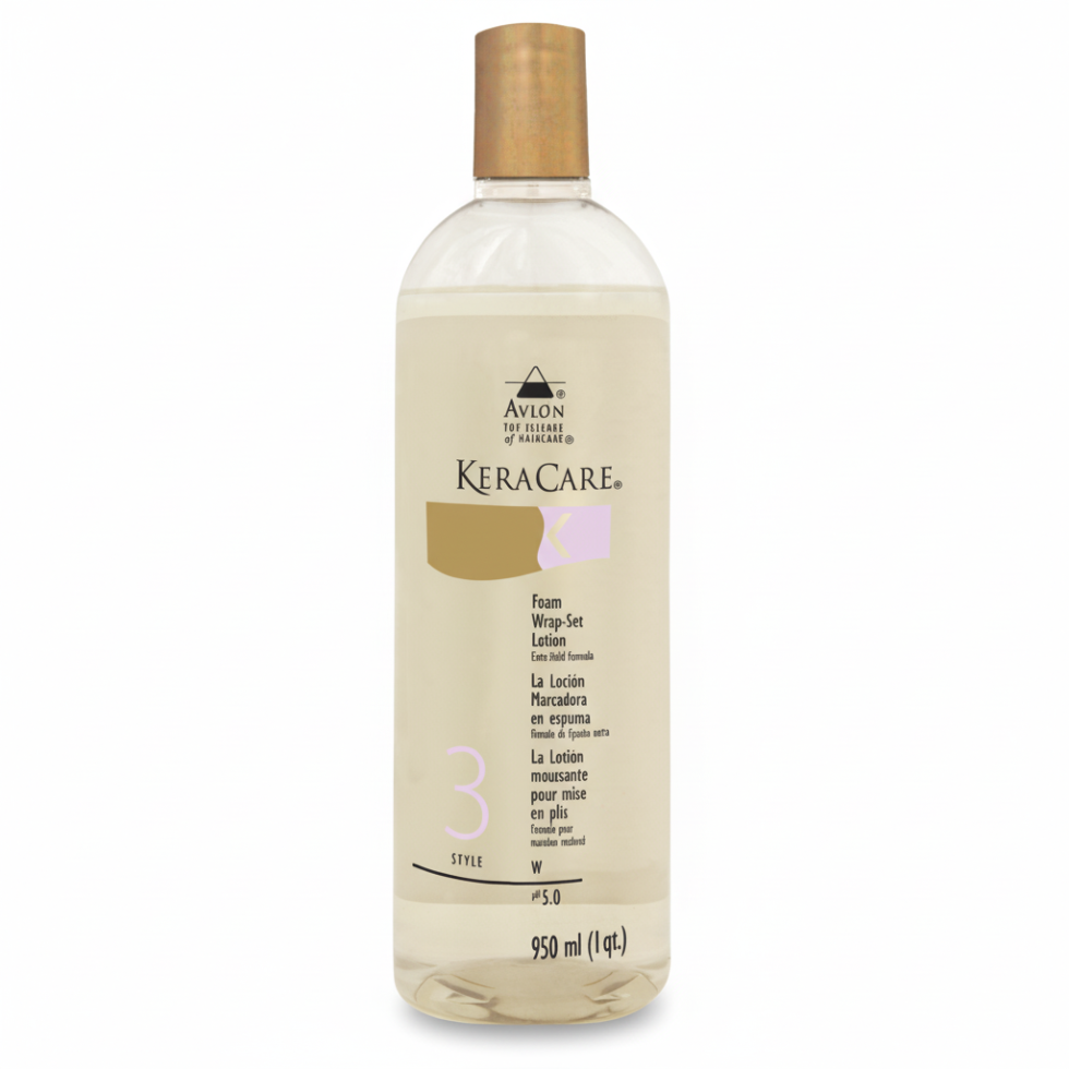 keracare foam wrap set lotion extra hold provides strong hold shine and heat protection for styling