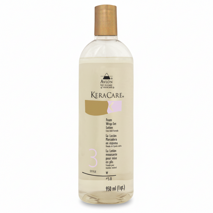 KeraCare Foam Wrap-Set Lotion Extra Hold 950ml- Strong Hold, Shine & Heat Protection