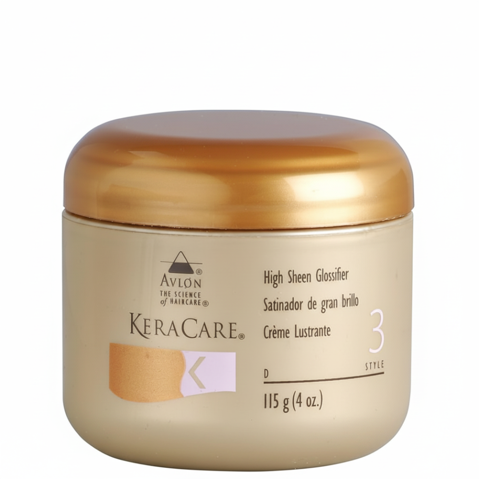 keracare high sheen glossifier adds brilliant shine seals moisture and smooths frizz for glossy hair